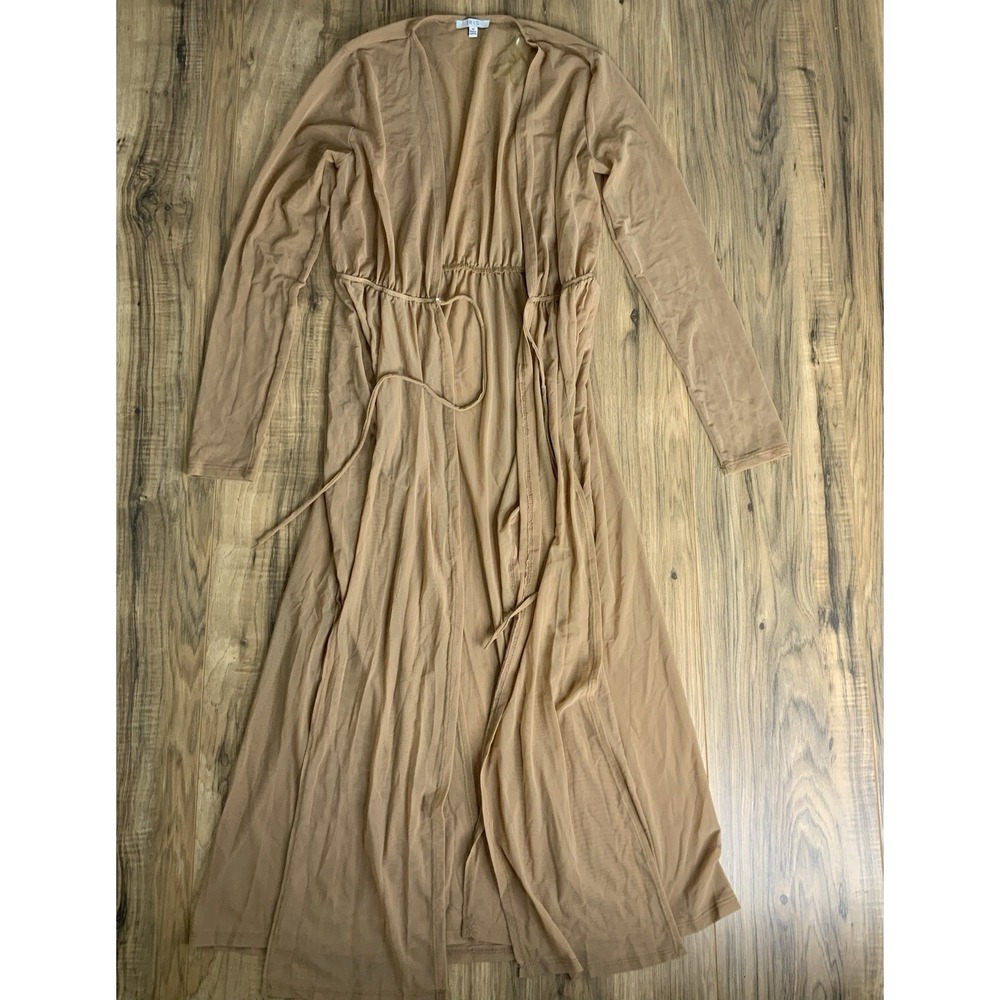 Iris Women's Medium‎ Mesh Cardigan Brown Open Front